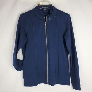 S TOMMY BAHAMA PIMA COTTON STRETCH NAVY BLUE FULL ZIP LIGHTWEIGHT JACKET SMALL
